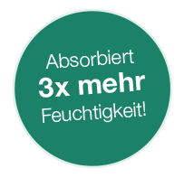 absorbiert 3x mehr Feuchtigkeit